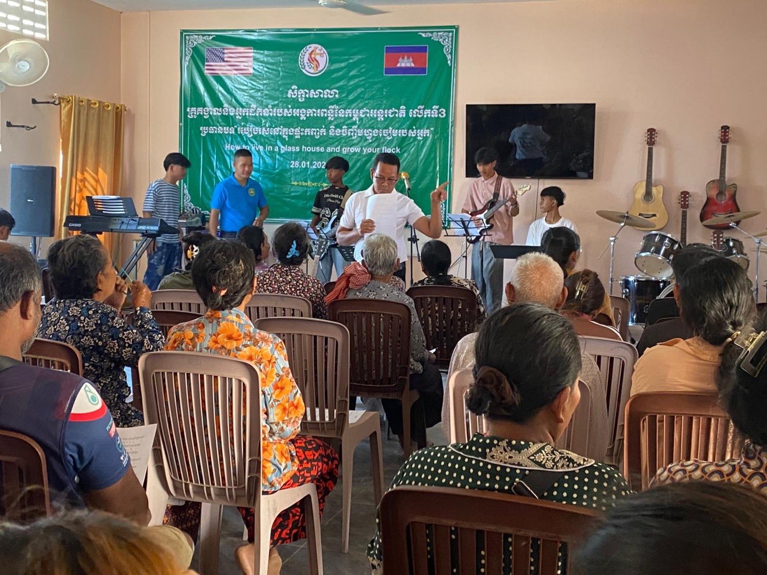 Pastors and church members gathered for a leadership training session in Pursat